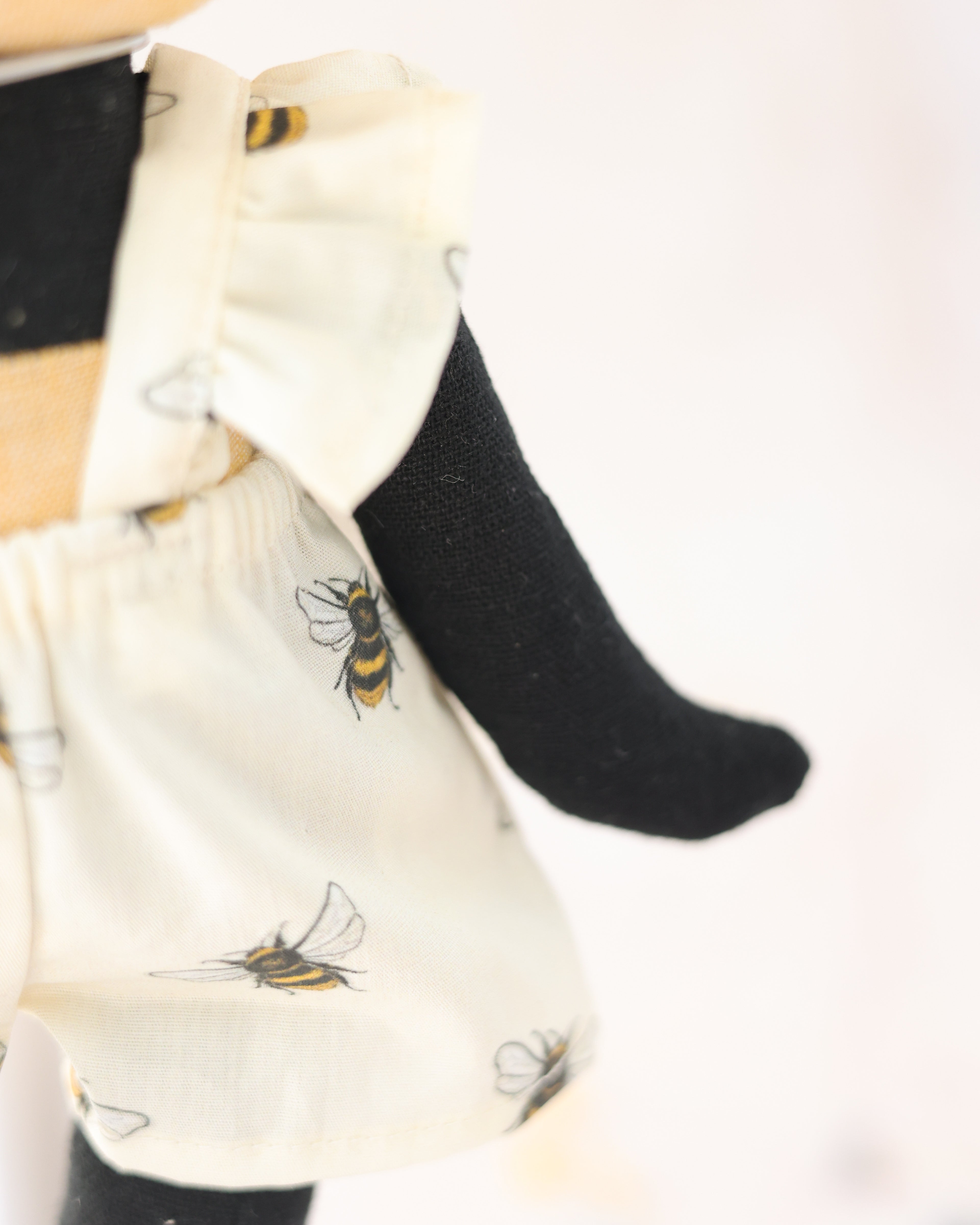 Bee Soft Toy with Overalls and Headband