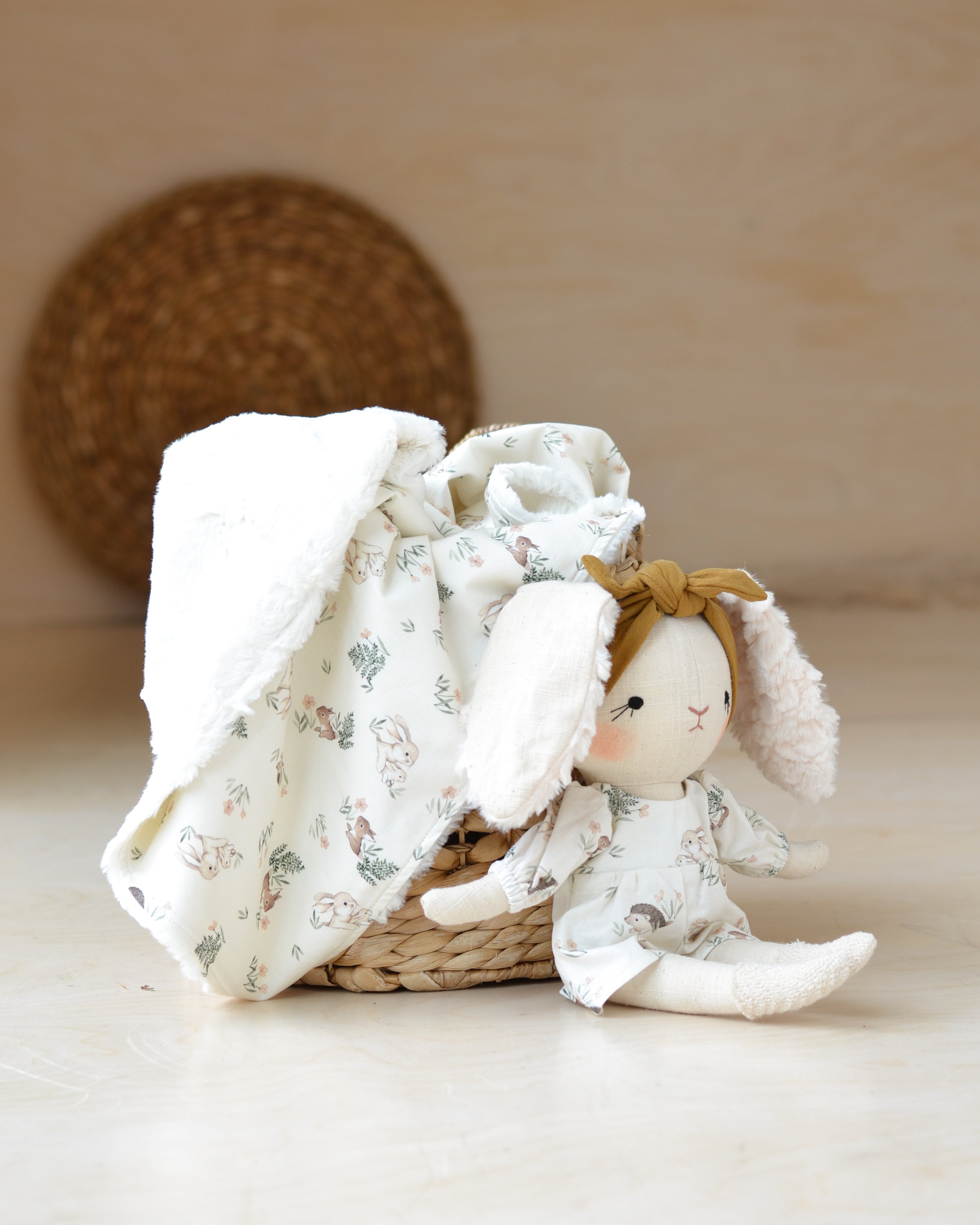 Bunny Soft Toy and Blanket set White Forest