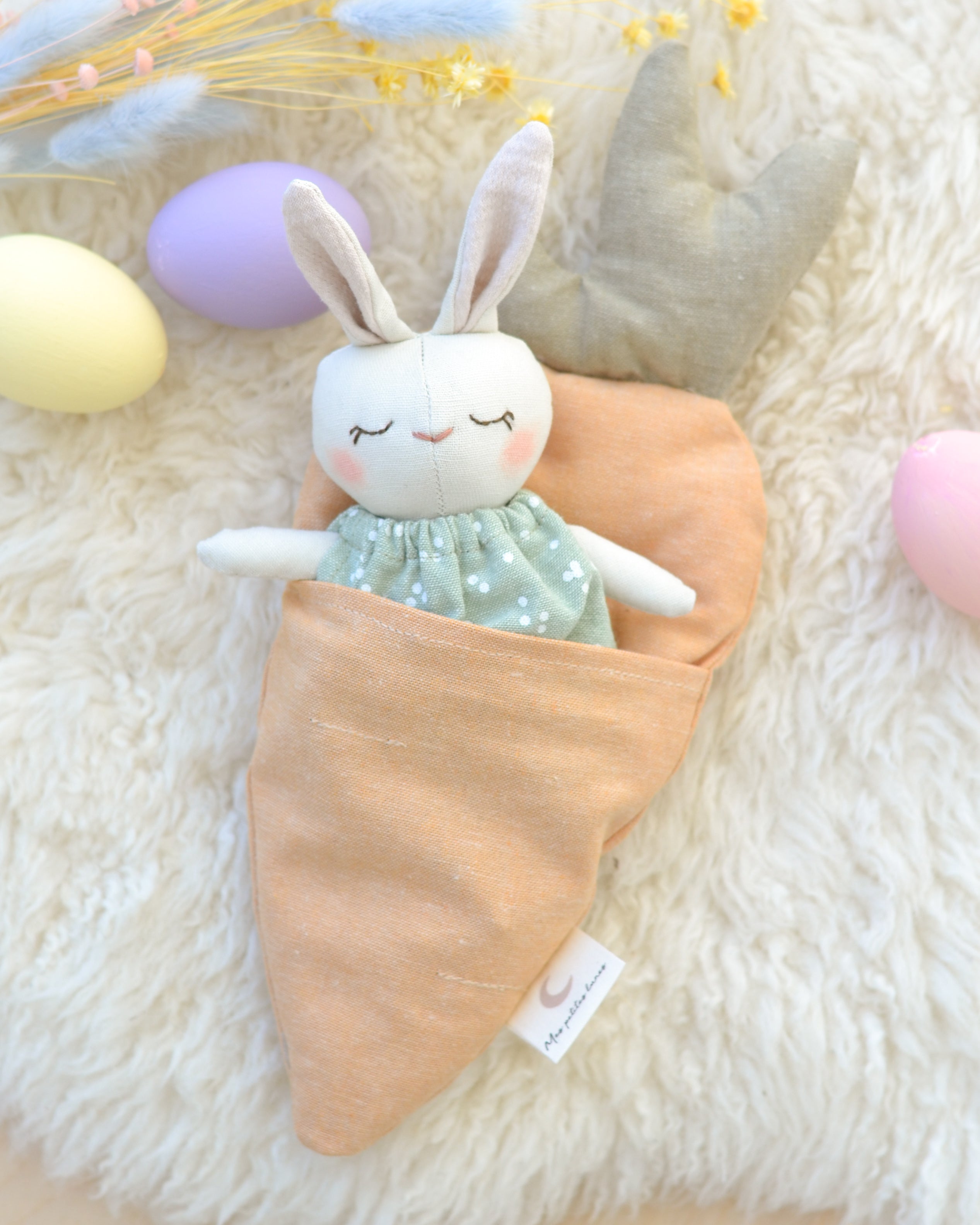 Mini lapin et petit lit carotte