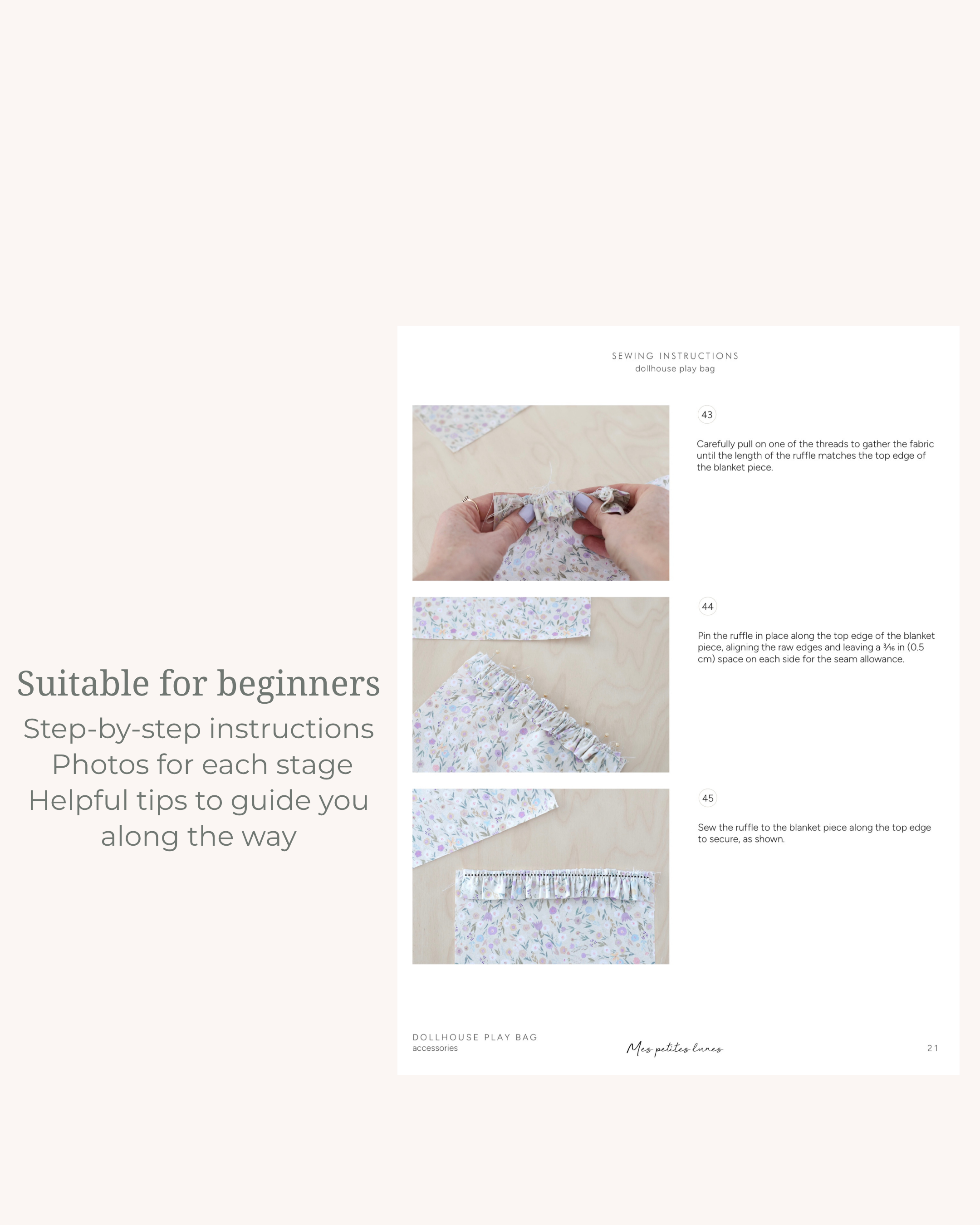 Dollhouse Play Bag Sewing Pattern – PDF Digital Download