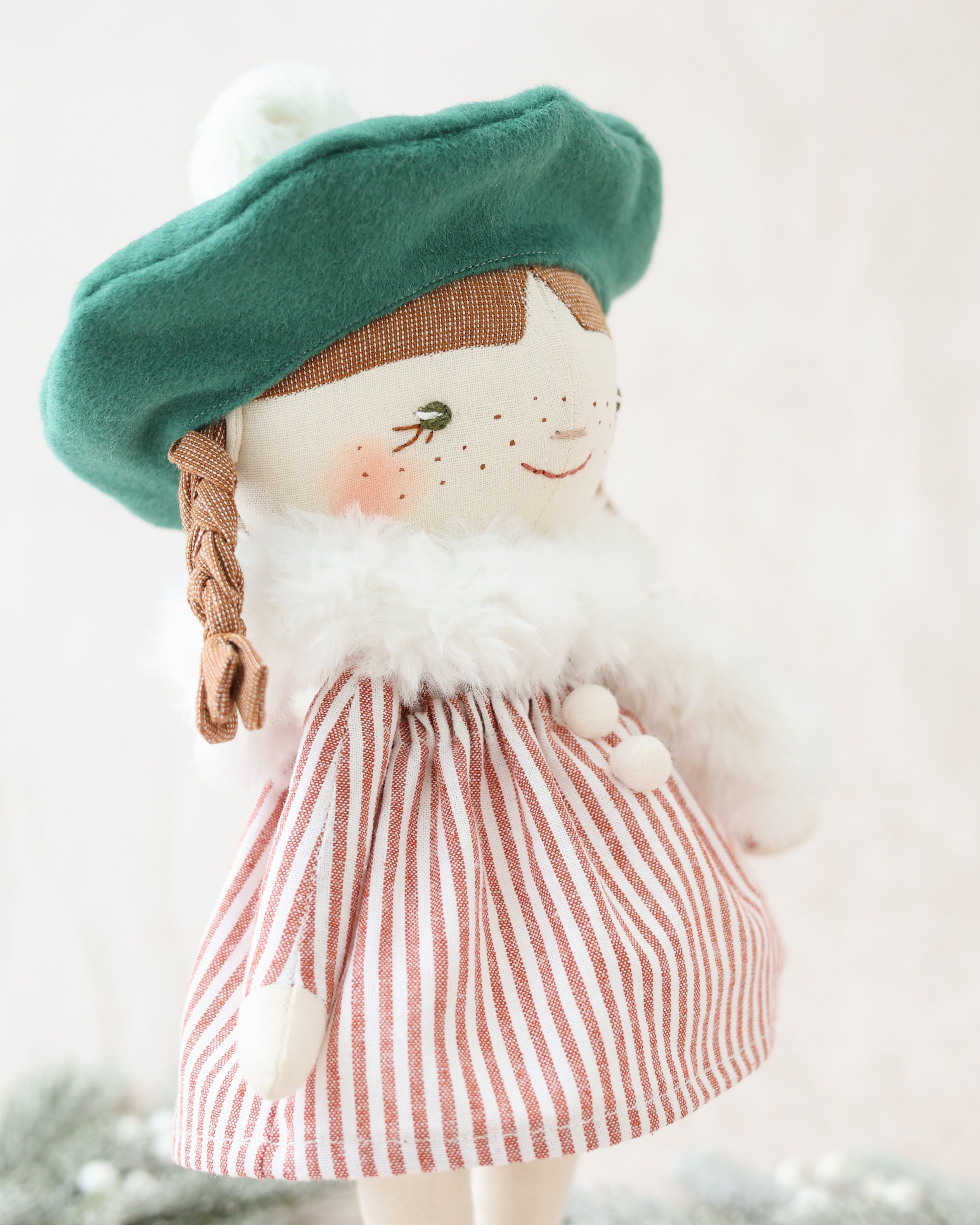 Classic Doll Christmas Elf with Beret and Scarf