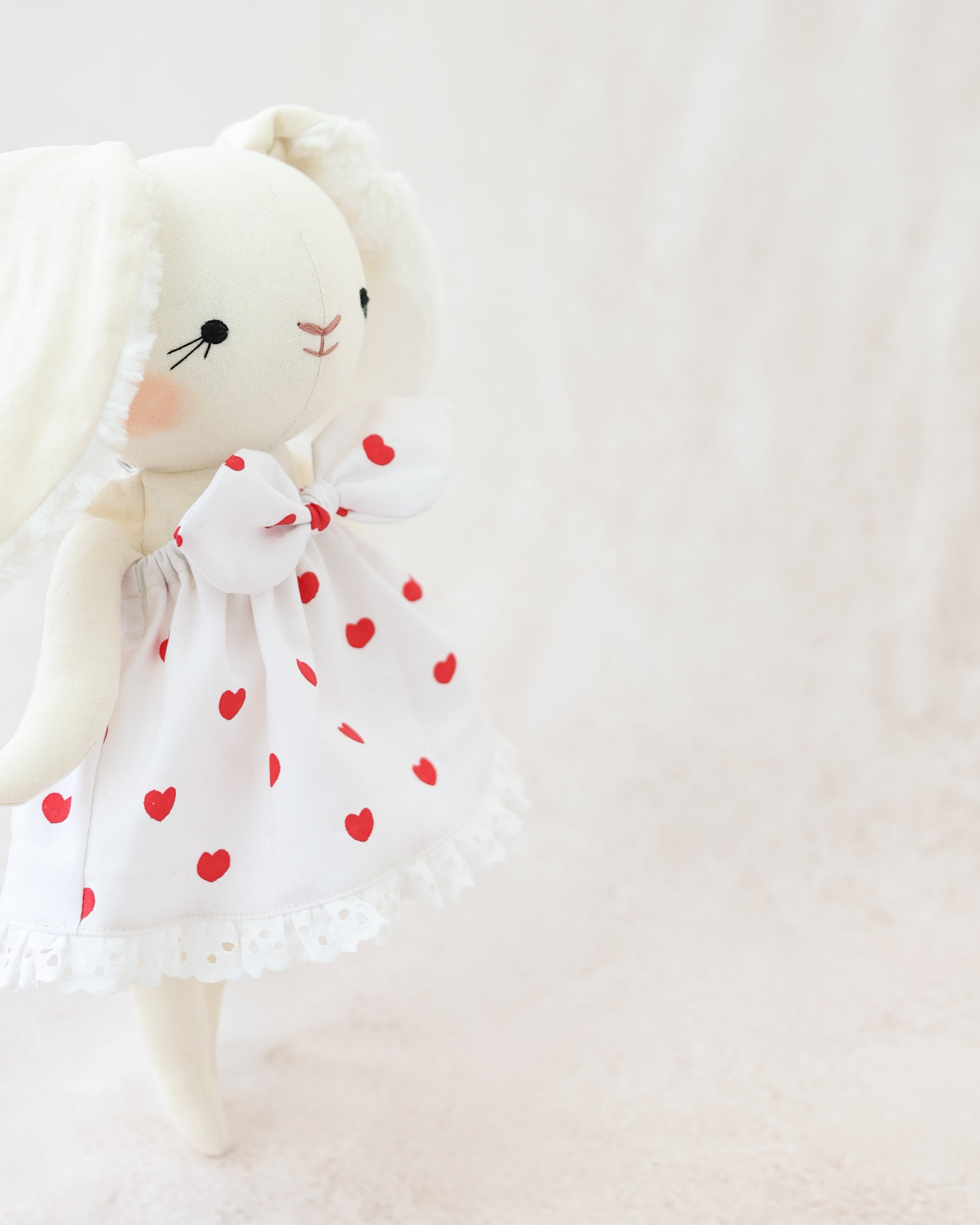 Bunny Soft Toy Jeanne Heart Print Skirt
