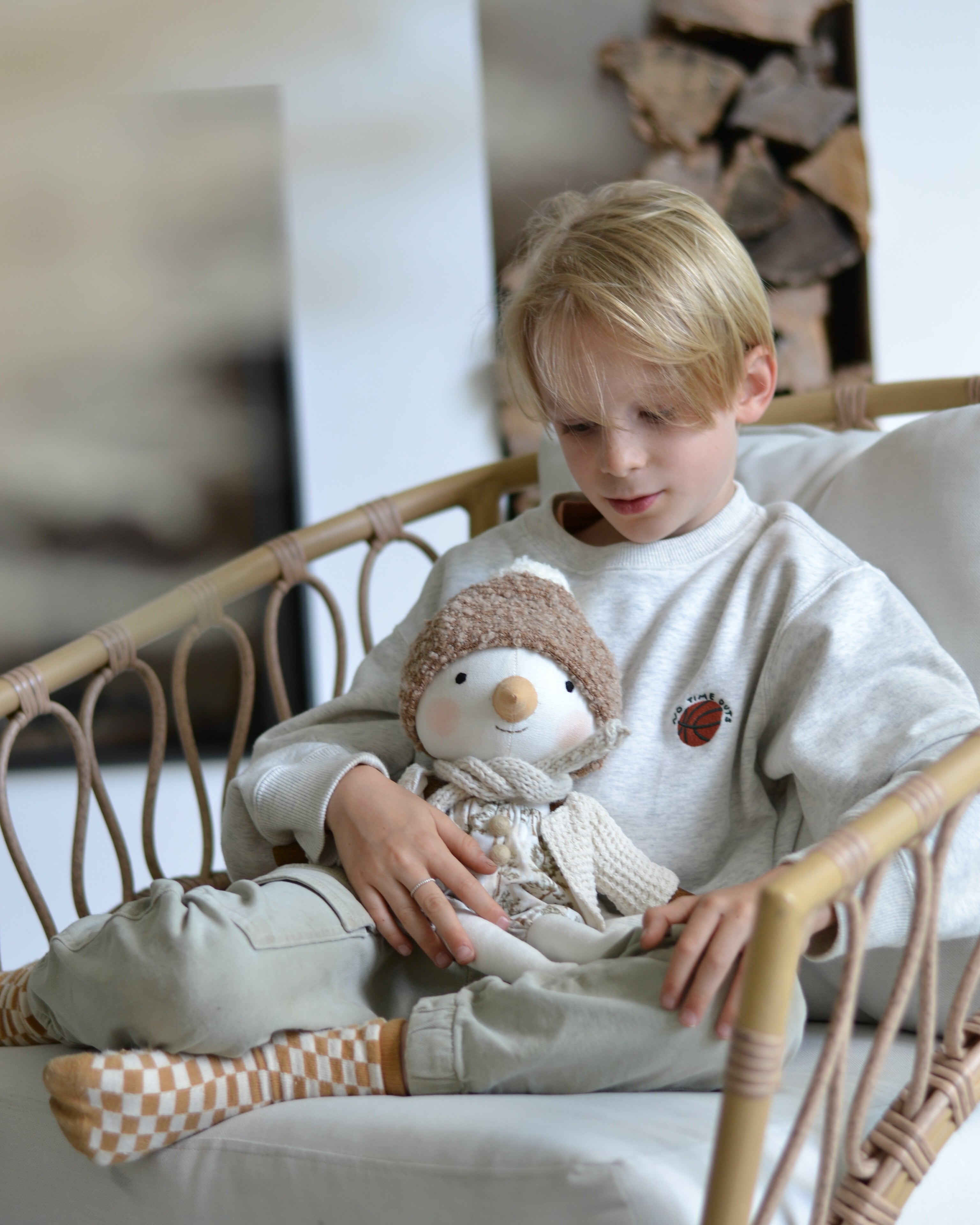 Snowman Plush Green Jumpsuit and Scarf