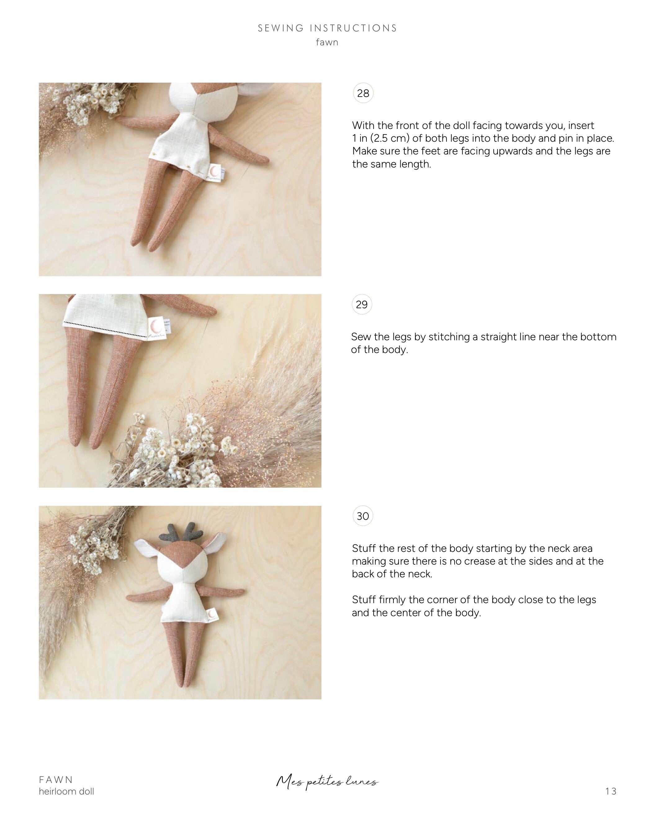 Sewing Pattern - Fawn doll