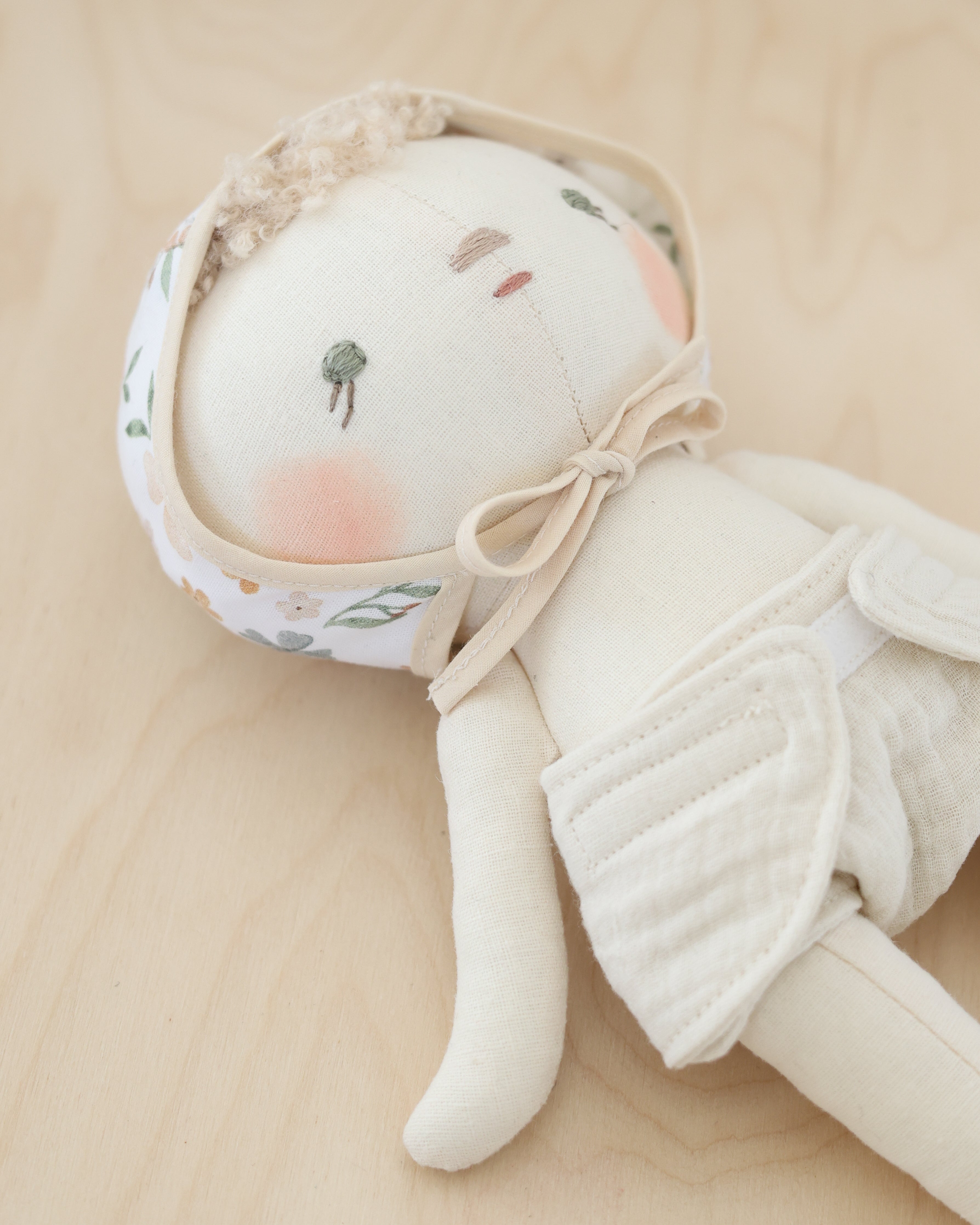 Baby Doll · Floral Bonnet & Diaper