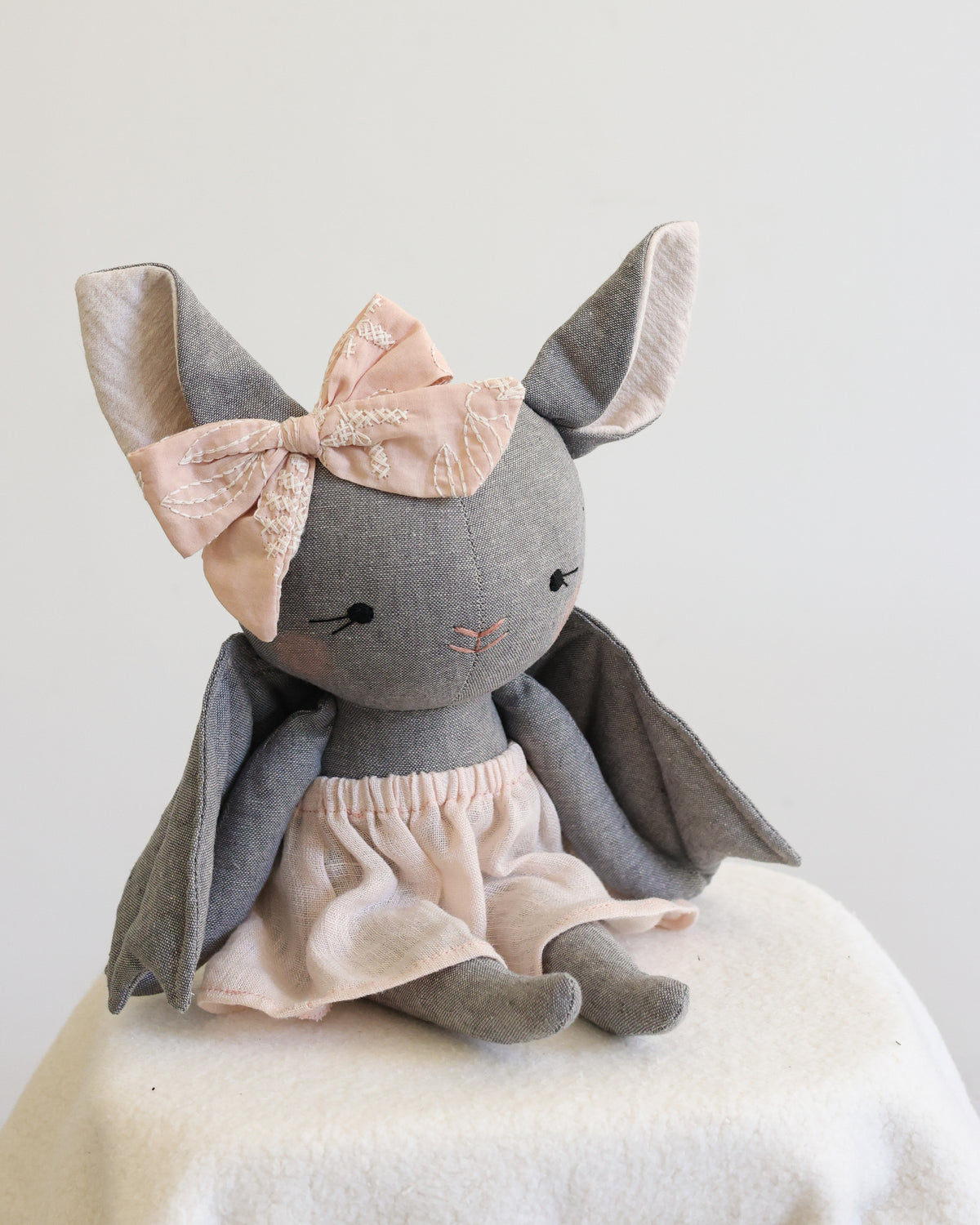 Bat Doll · Pink Linen Skirt