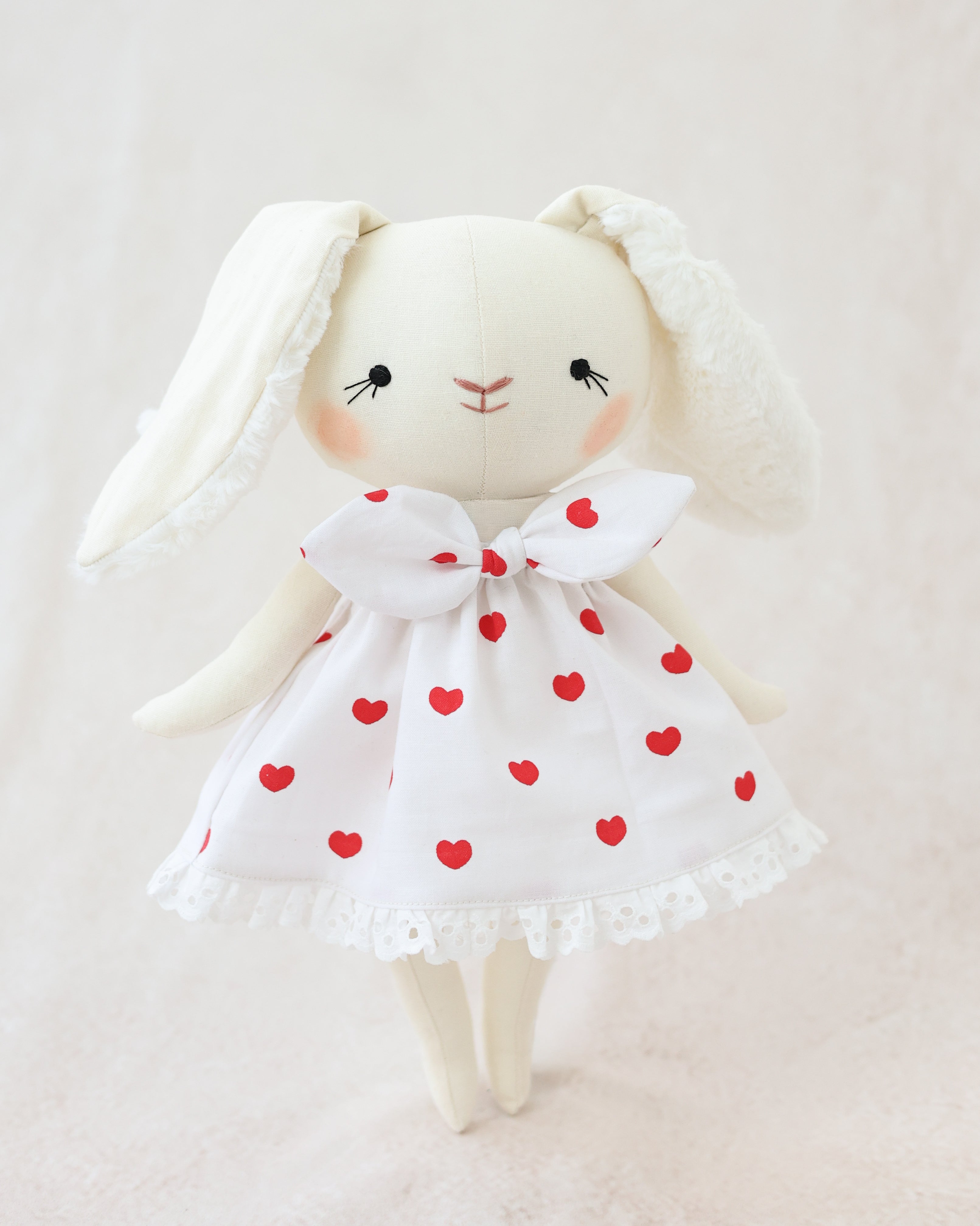 Bunny Soft Toy Jeanne Heart Print Skirt