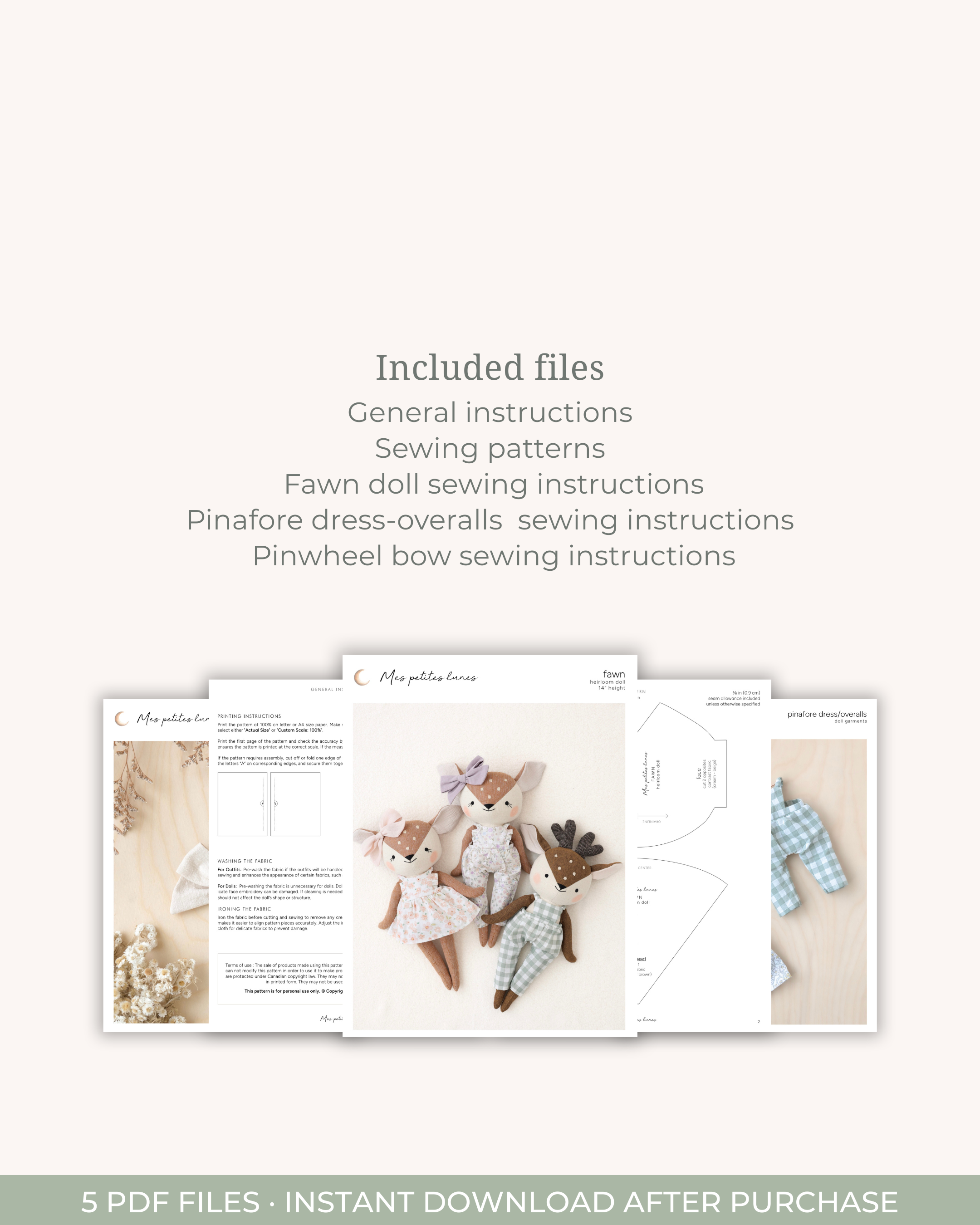 Fawn Soft Toy Sewing Pattern – PDF Digital Download