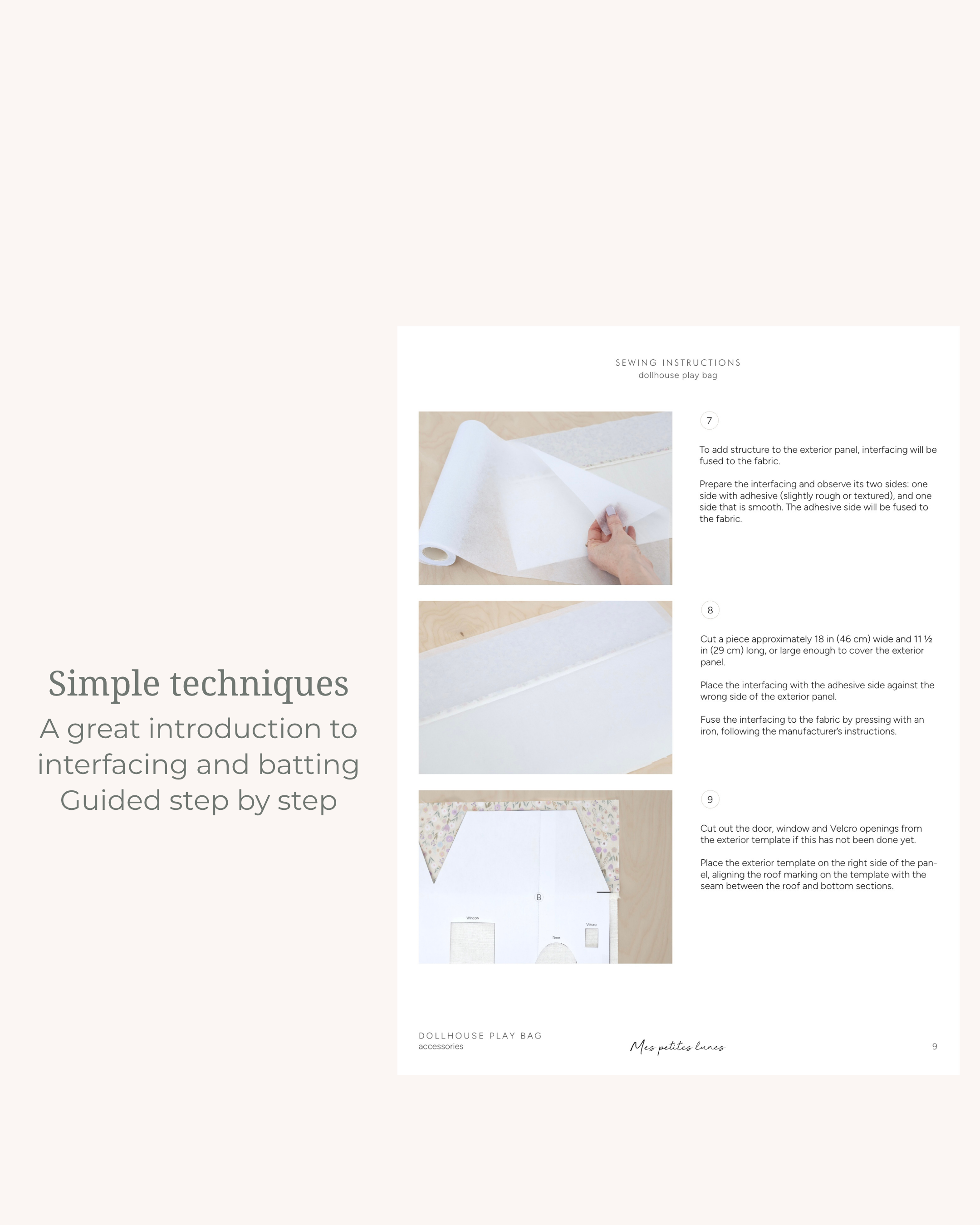 Dollhouse Play Bag Sewing Pattern – PDF Digital Download