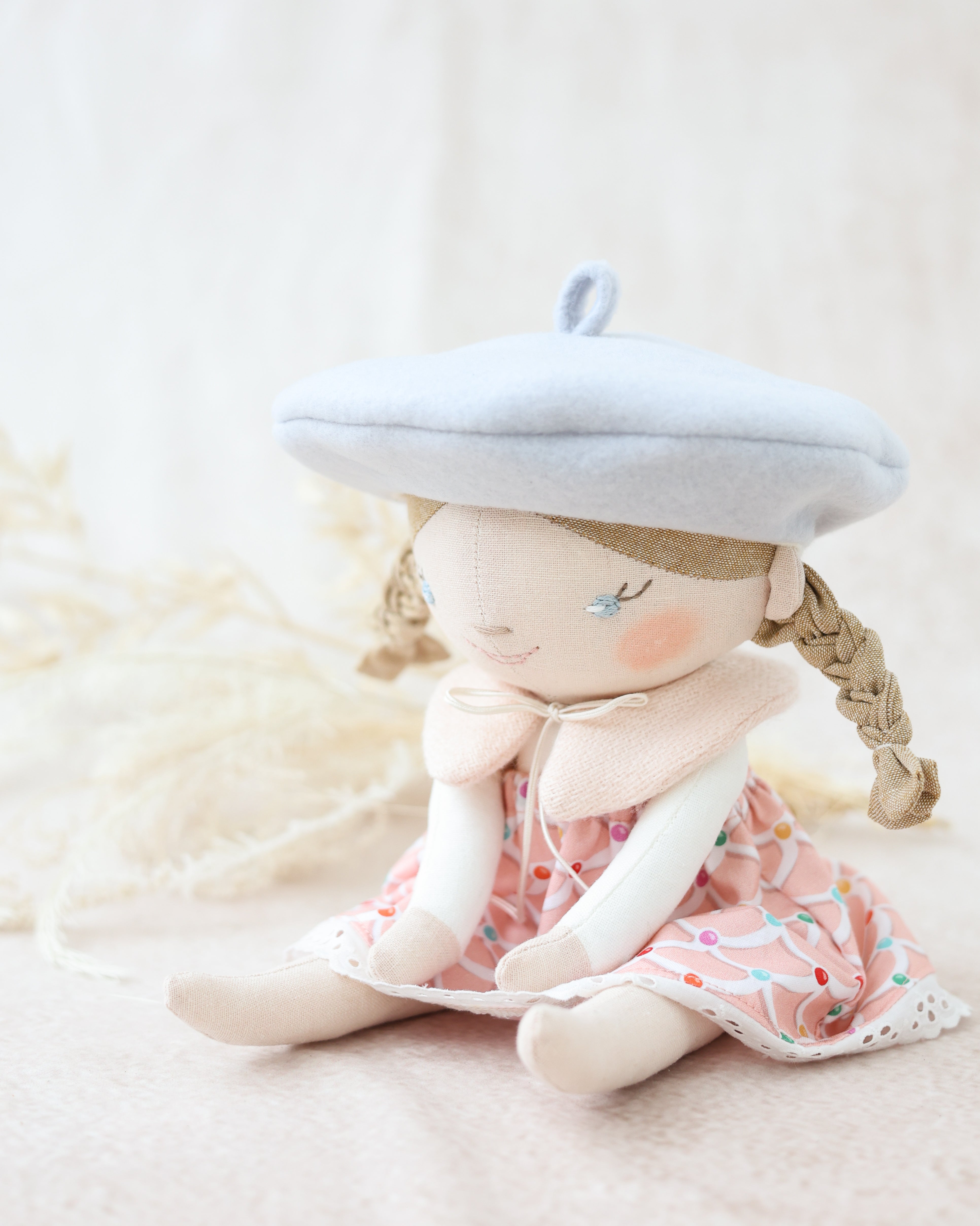 Classic Doll in Pink Skirt with French Beret