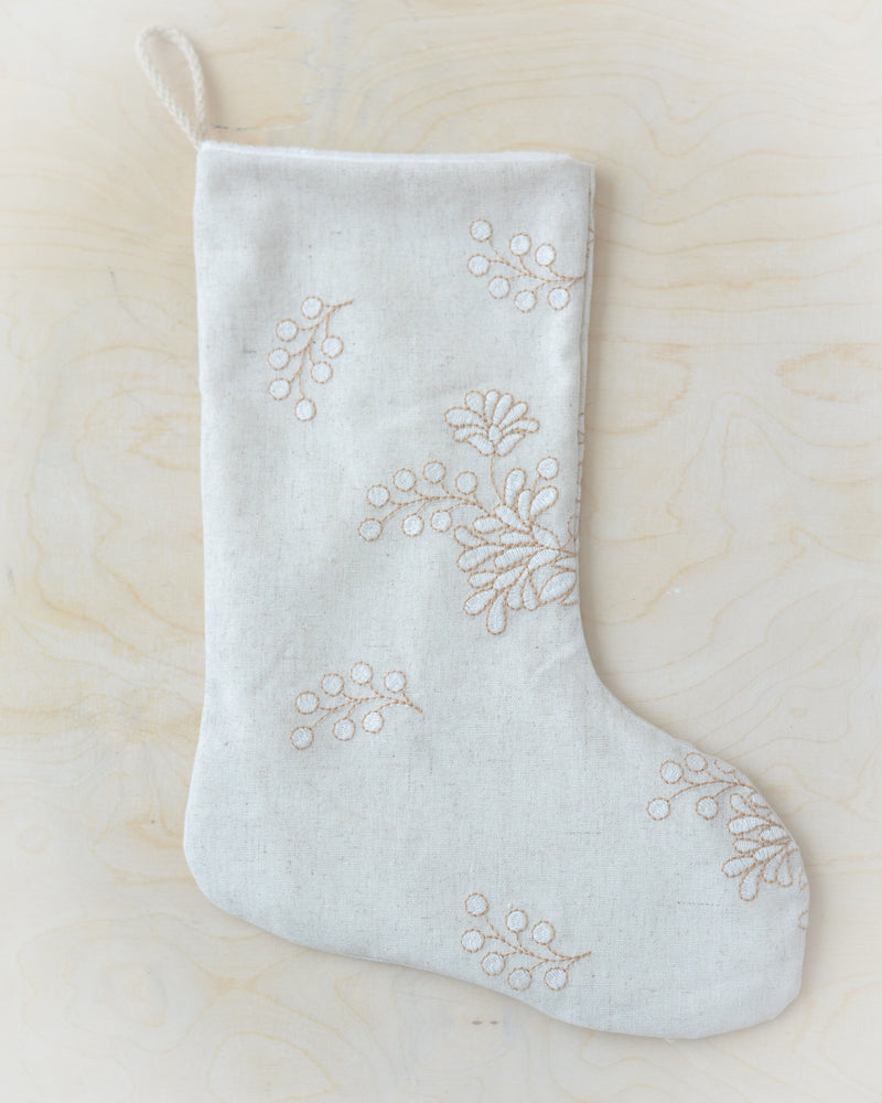 Christmas stocking | White flowers