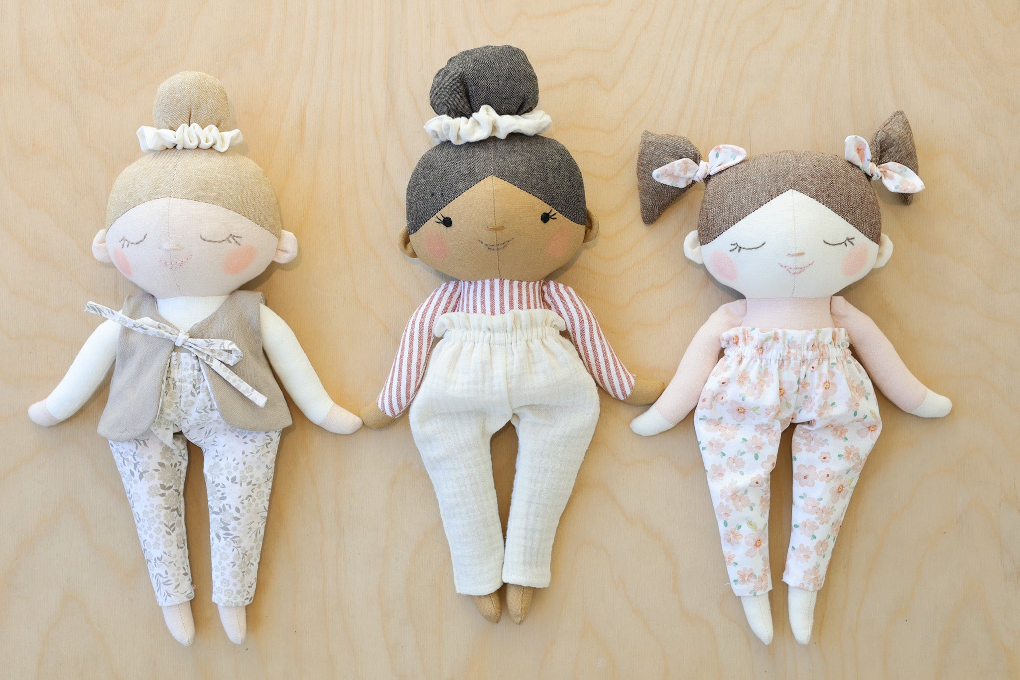 Classic doll with Fabric Hair Sewing Pattern