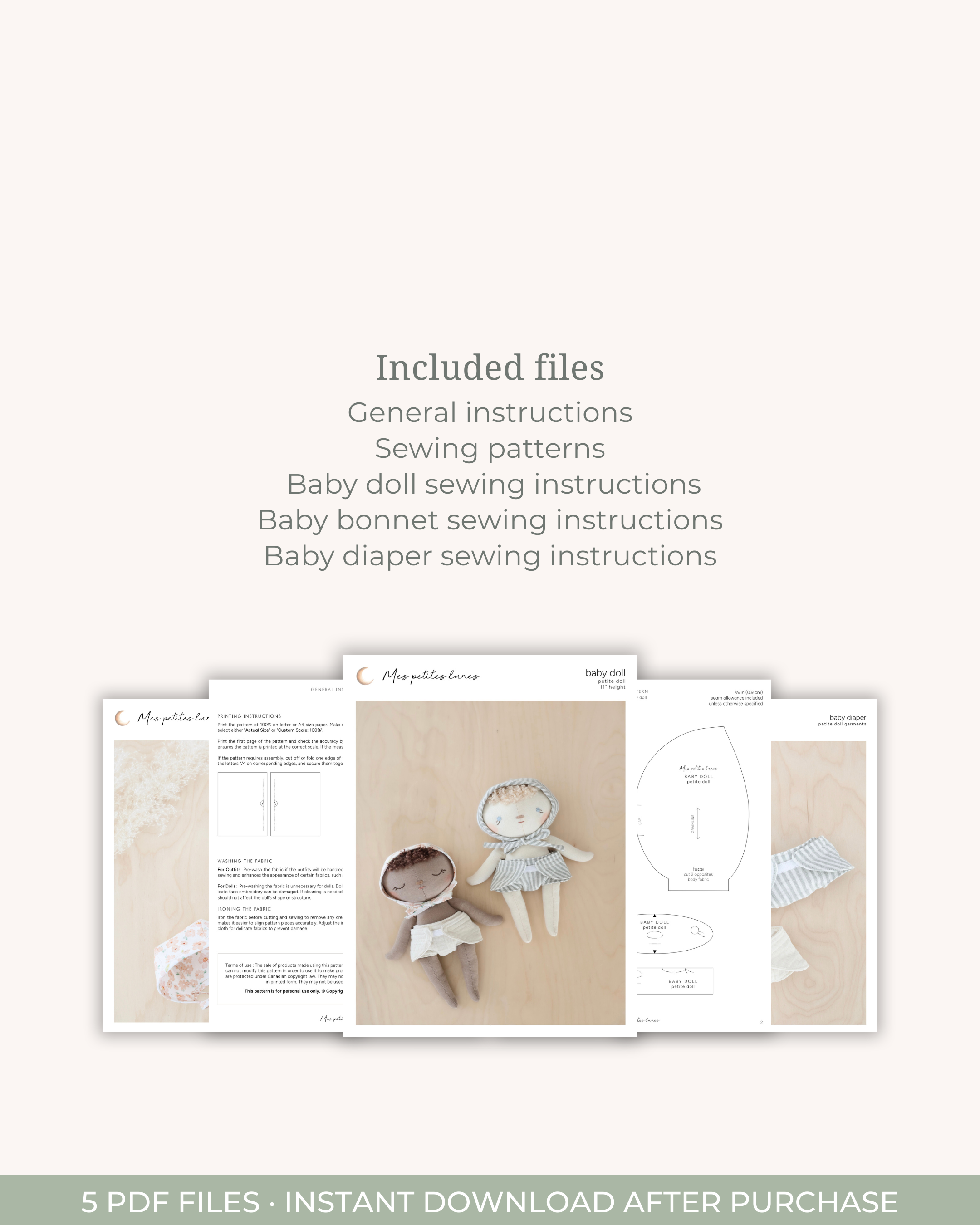 Baby Doll Sewing Pattern – PDF Digital Download