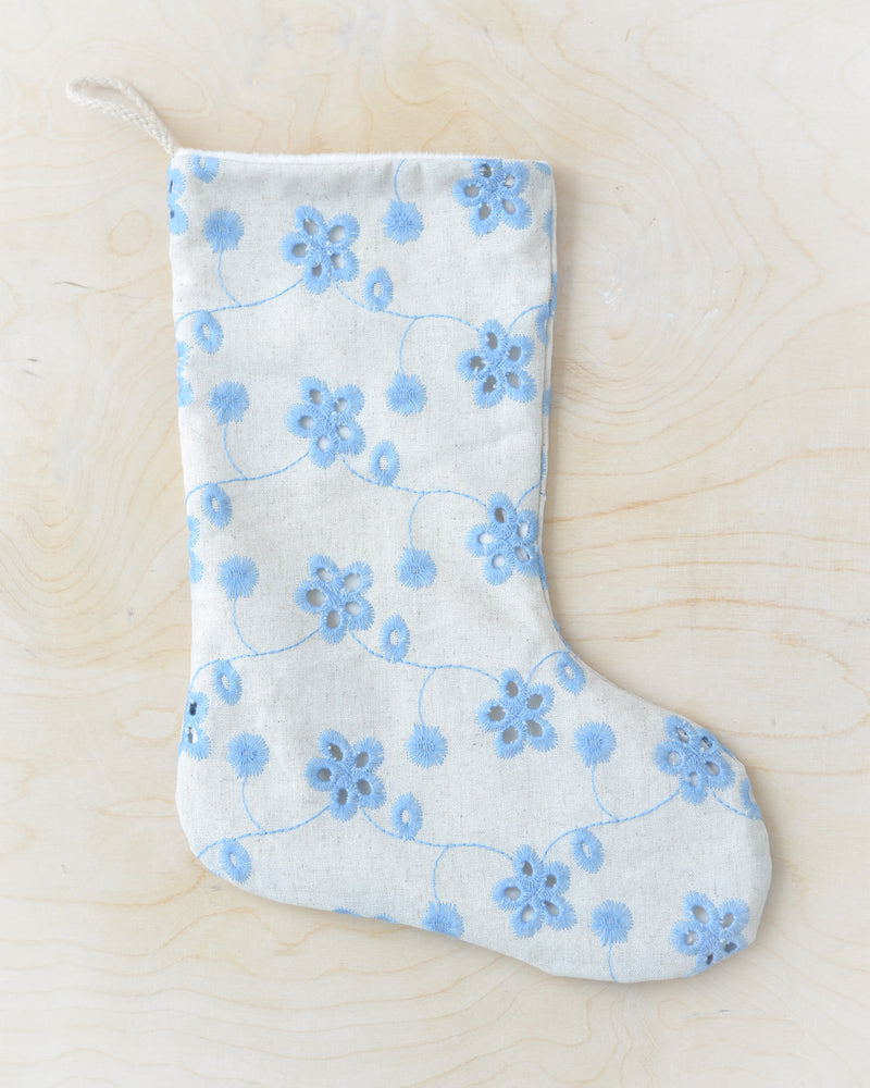 Christmas stocking | Blue flowers
