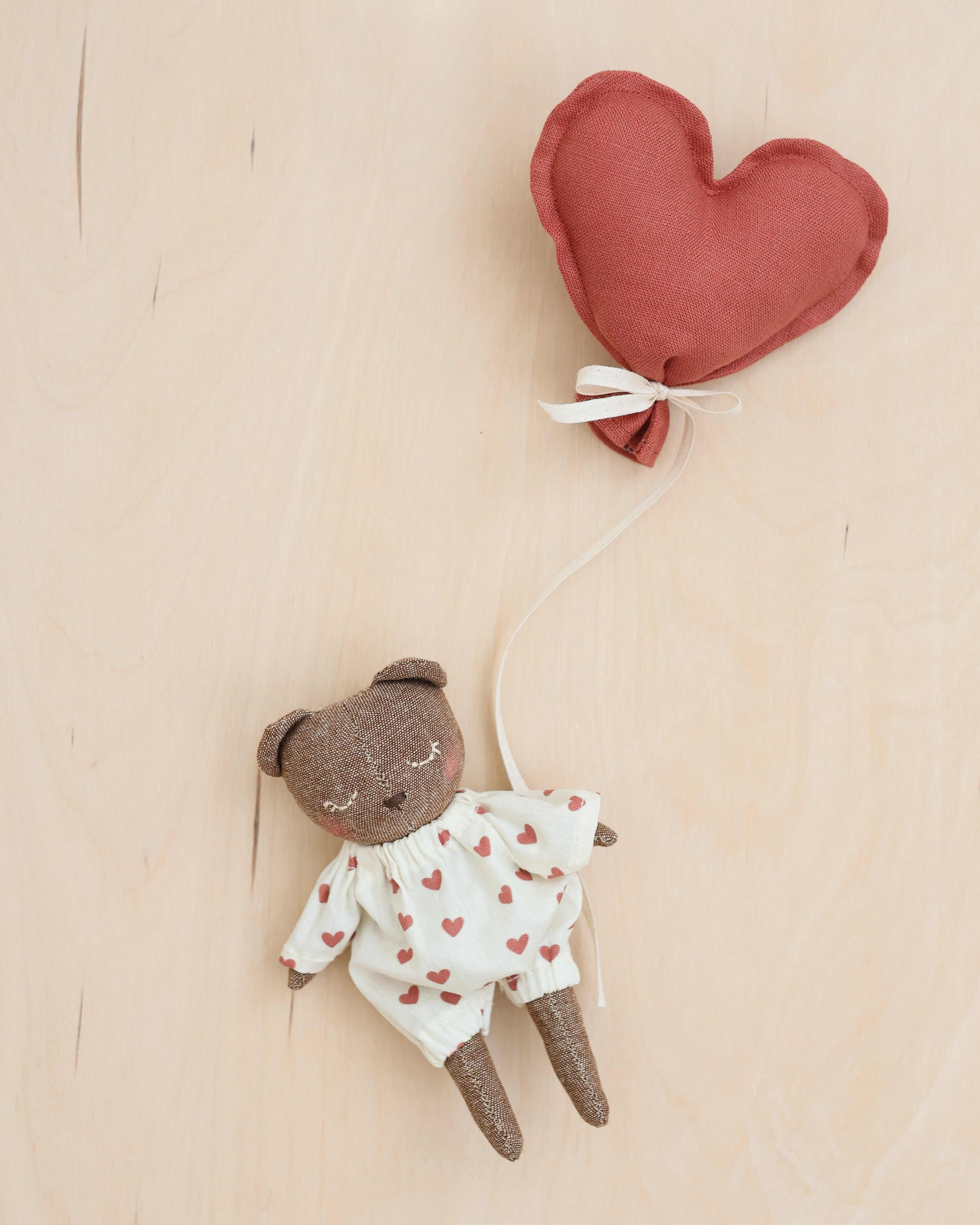 Mini Teddy Bear + Heart Balloon