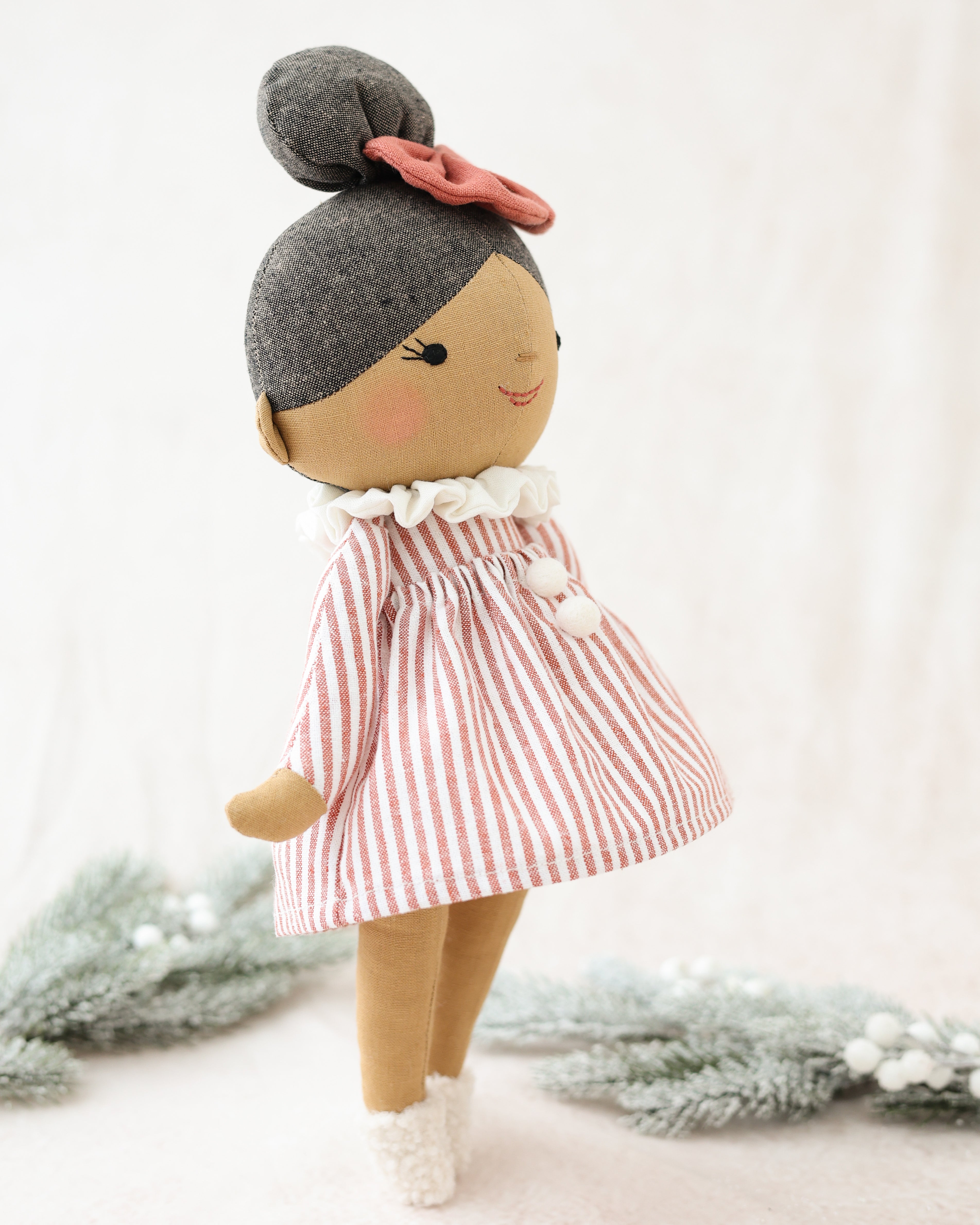 Classic Doll Christmas Elf in Red Dress