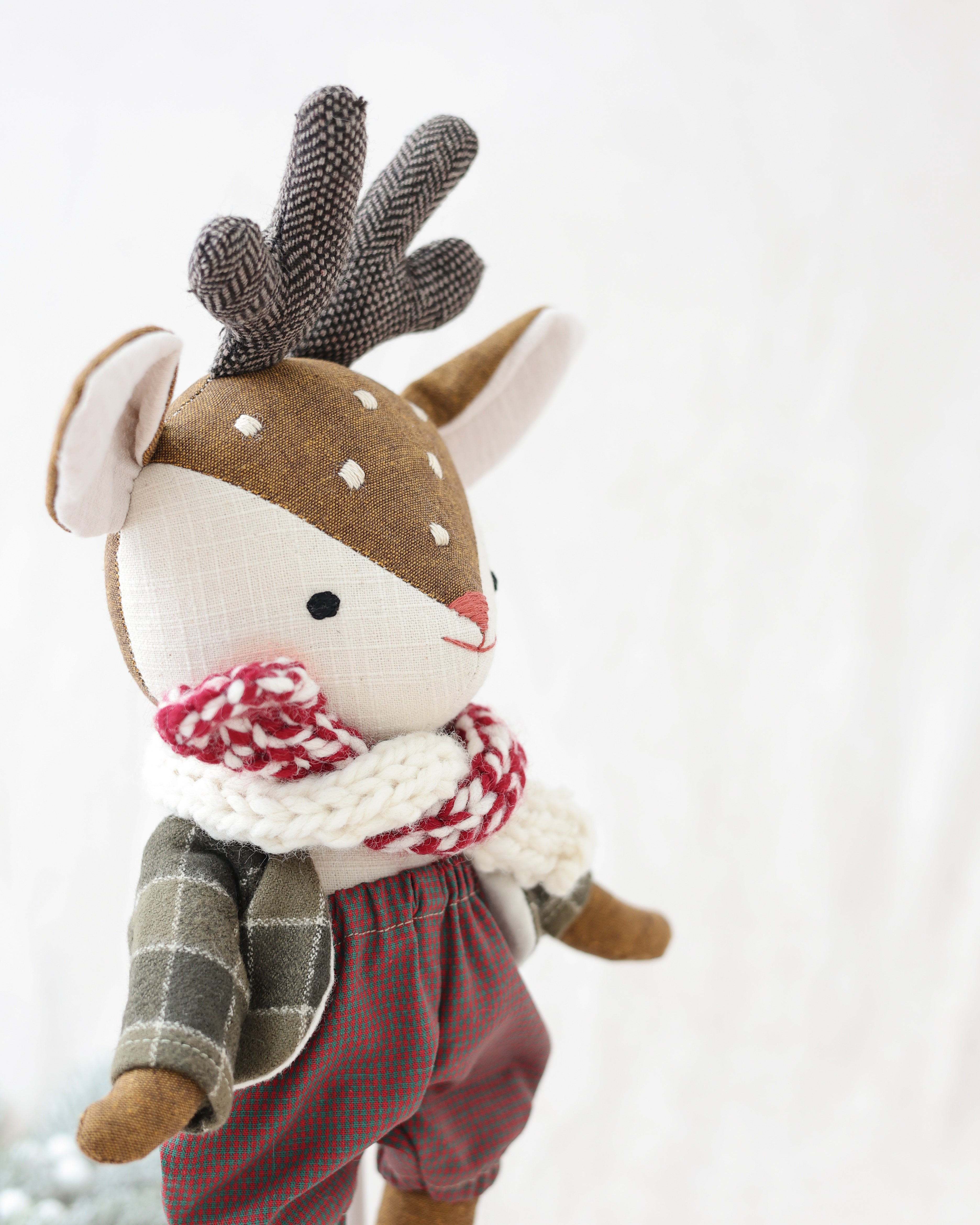 Reindeer Doll Green Jacket and Scarf