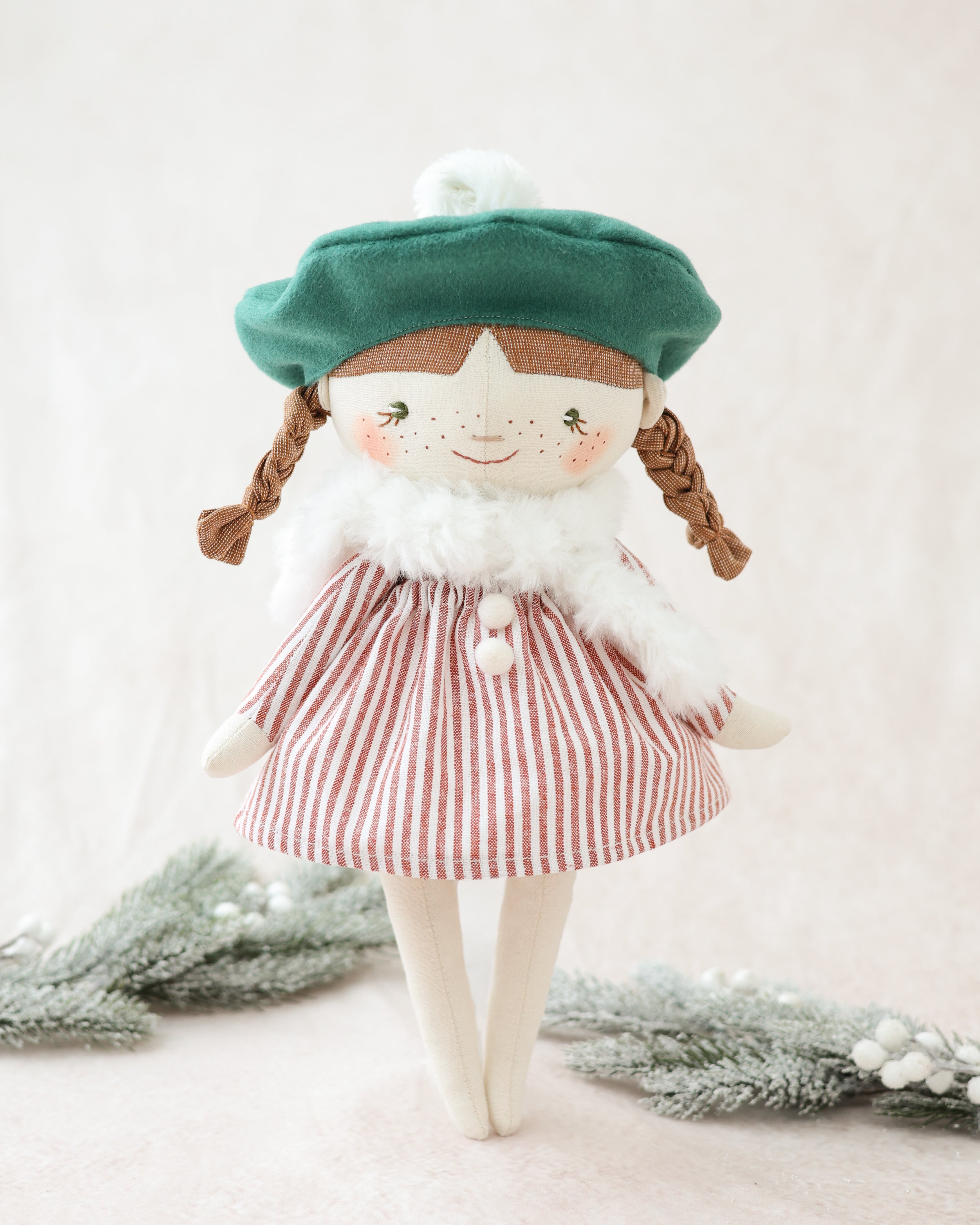 Classic Doll Christmas Elf with Beret and Scarf