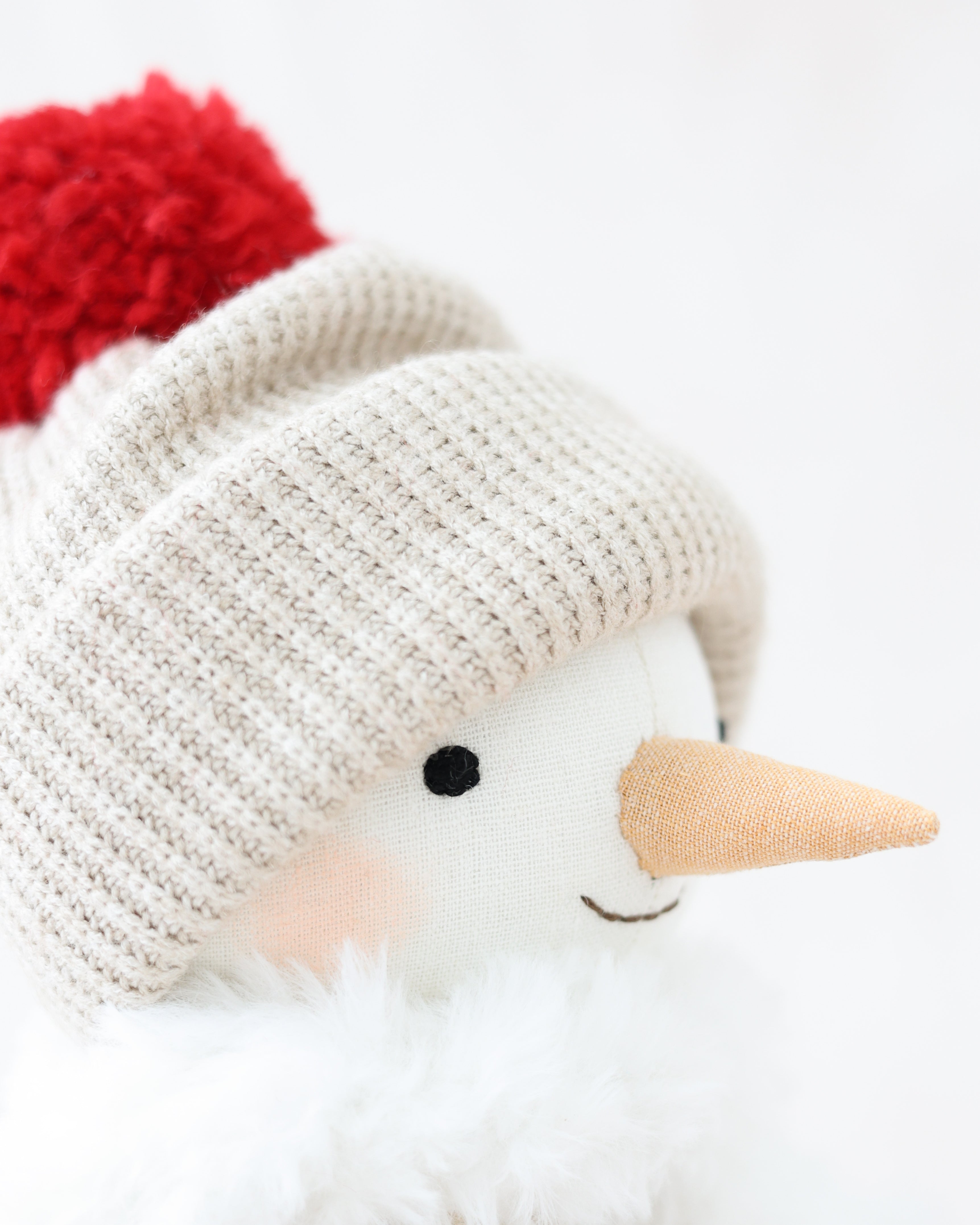Snowman Plush with Candy Cane Ornement