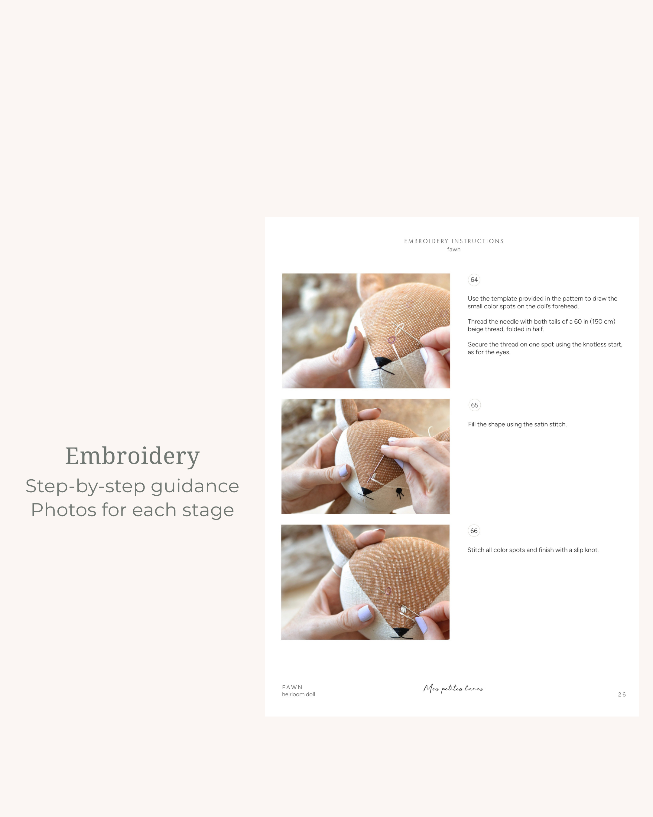 Fawn Soft Toy Sewing Pattern – PDF Digital Download