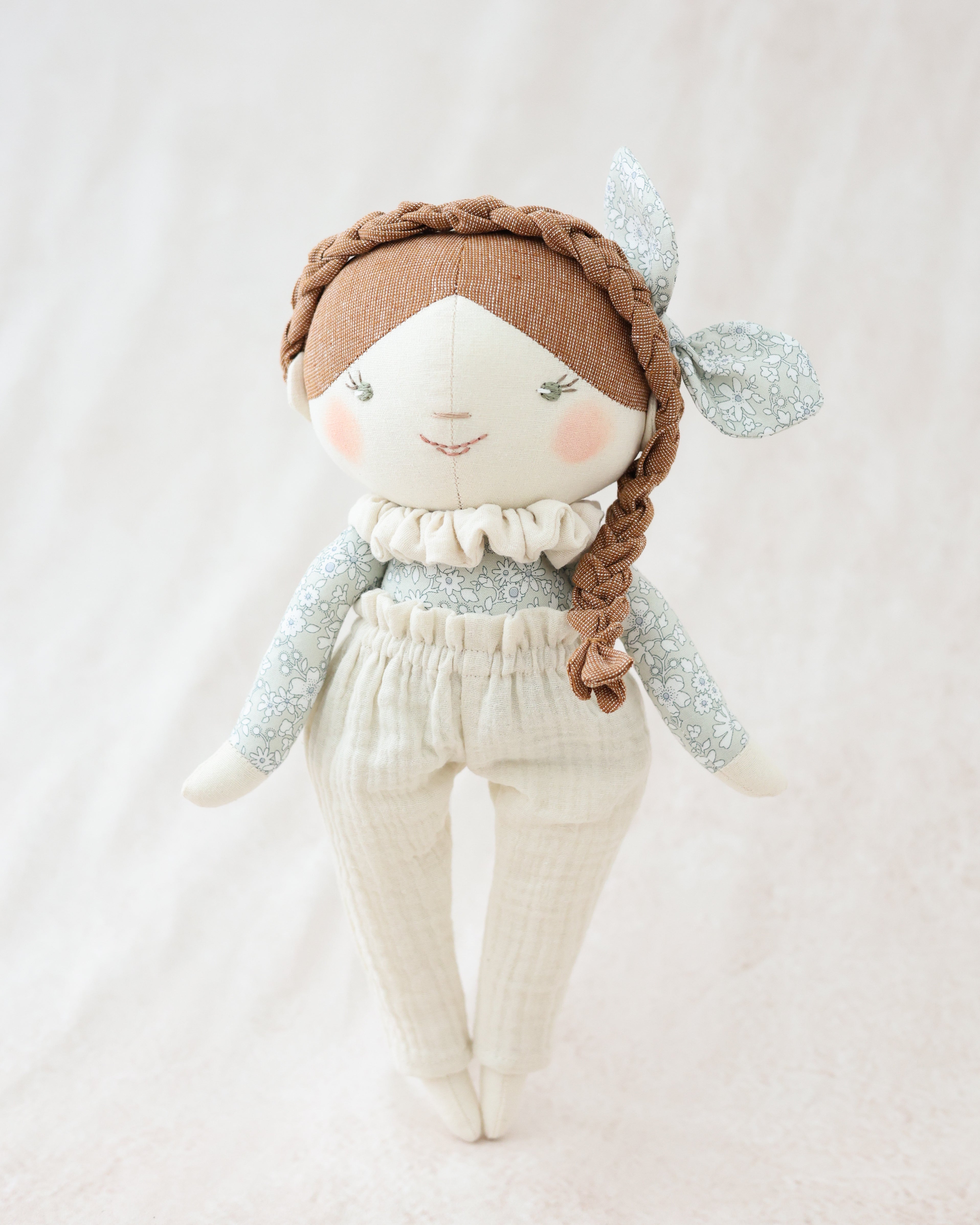 Classic Doll Braided Crown and Neutral Outfit