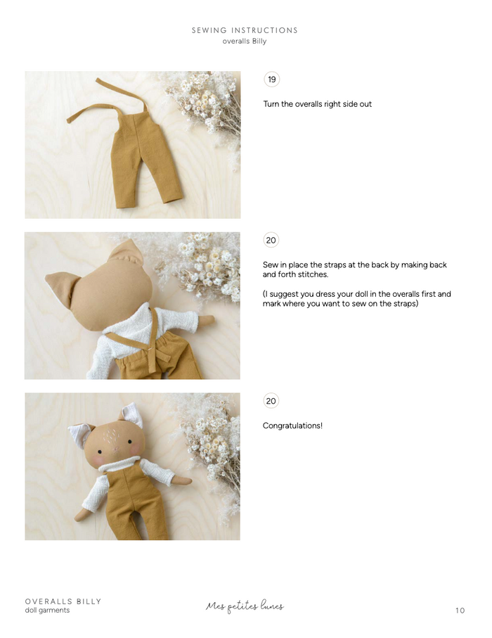 Cat doll Sewing Pattern | Mes petites lunes