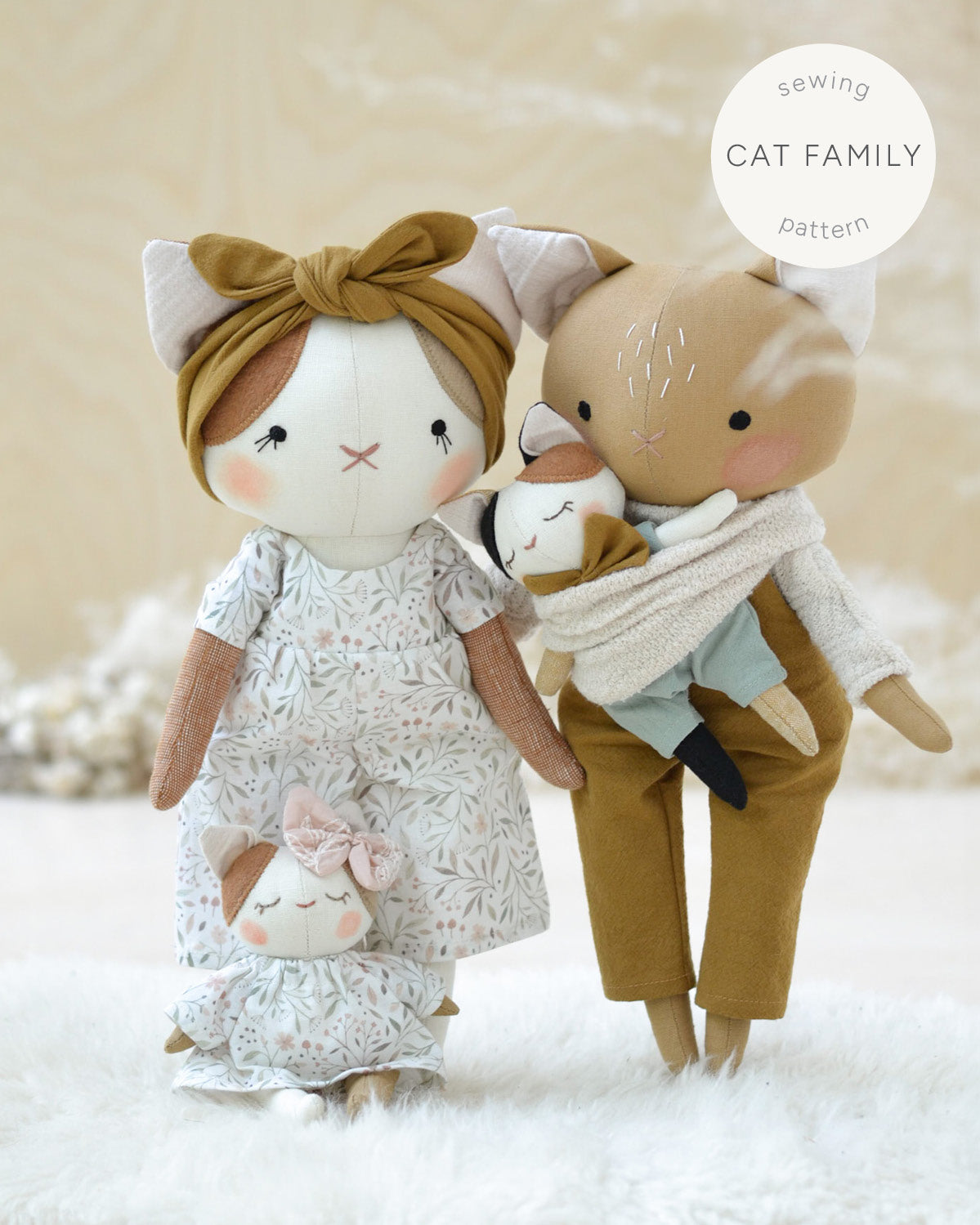 Sewing Pattern - Family Cat doll bundle