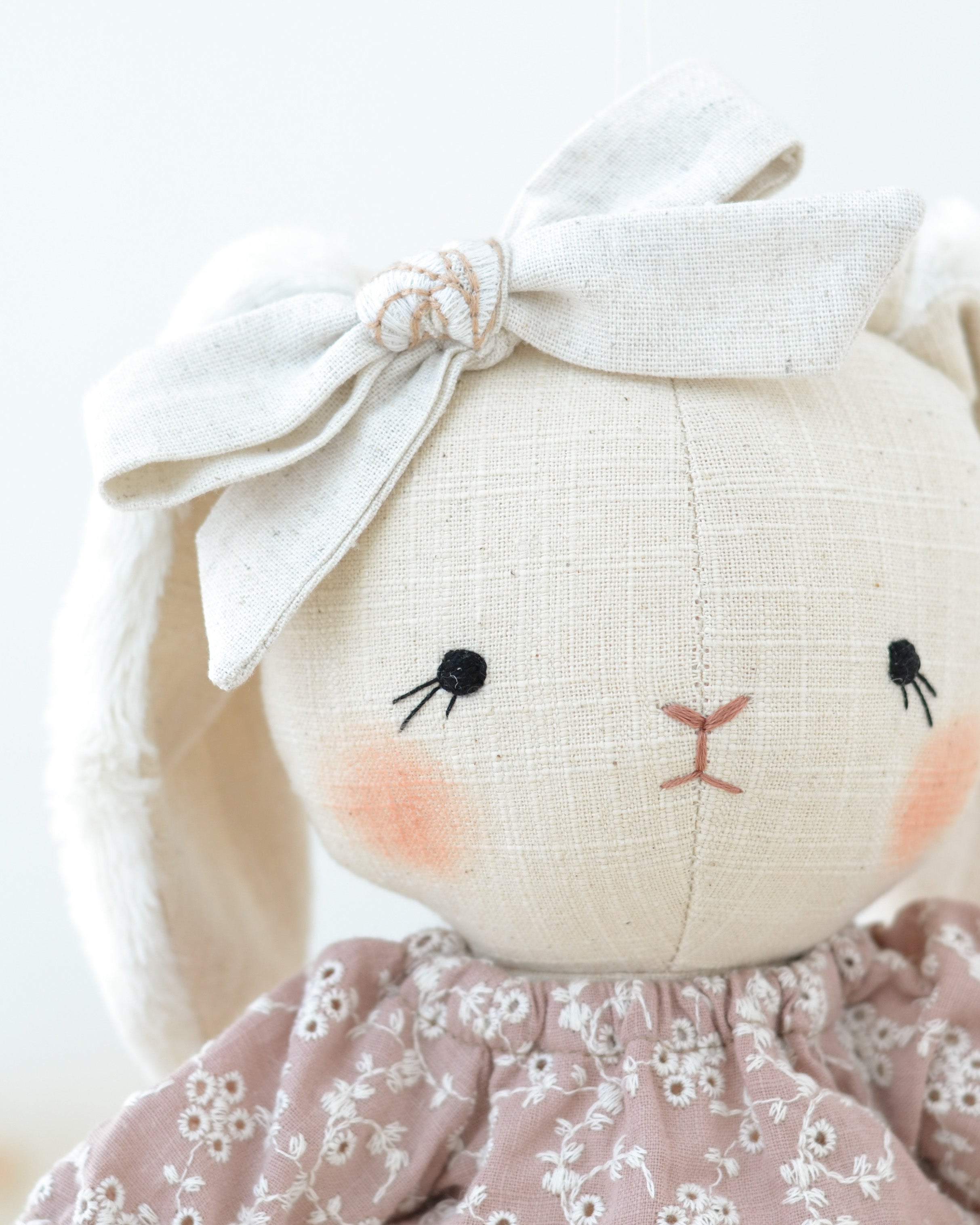 Bunny Soft Toy Jeanne Pink Embroidered set