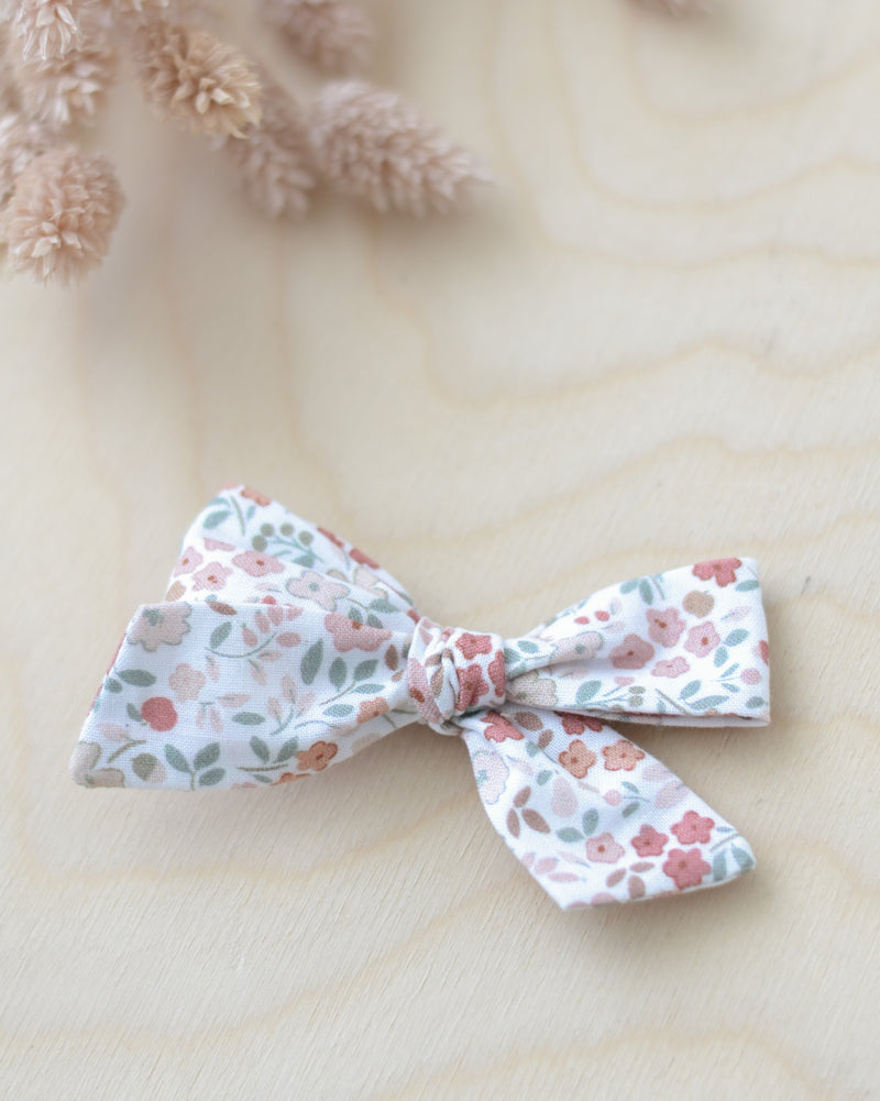 Pink floral bow