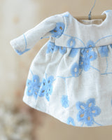 Blue Embroidery Floral Dress