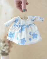 Blue Embroidery Floral Dress